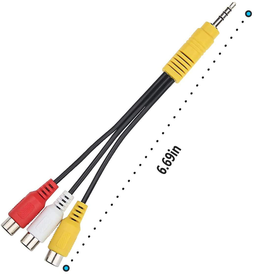 Amazon | 3.5mm4極 RCA 変換 ケーブル AVケーブル 変換プラグ付き ミニ